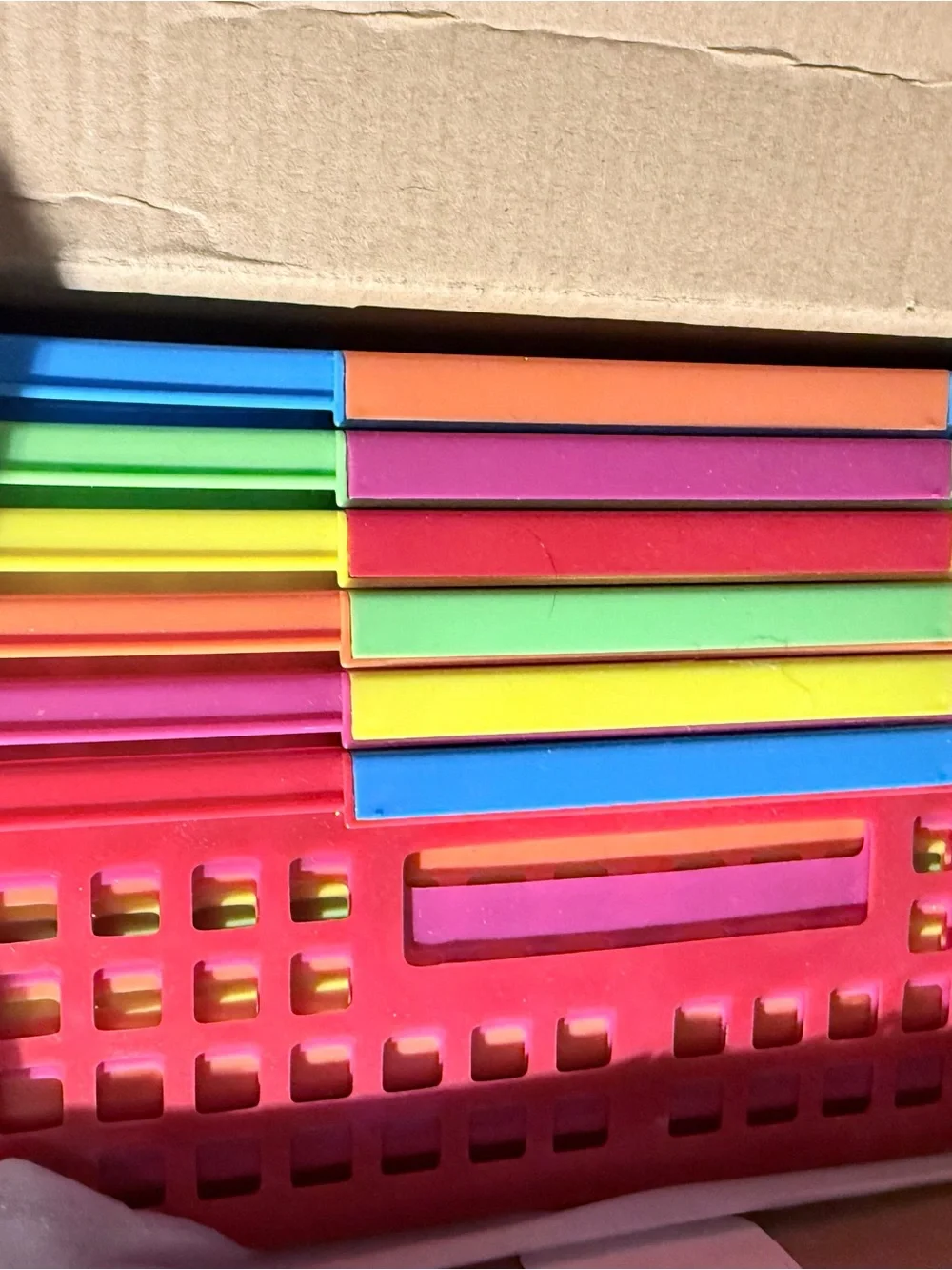 Bright Creations Colorful Plastic Stackable Storage Baskets Set of Six